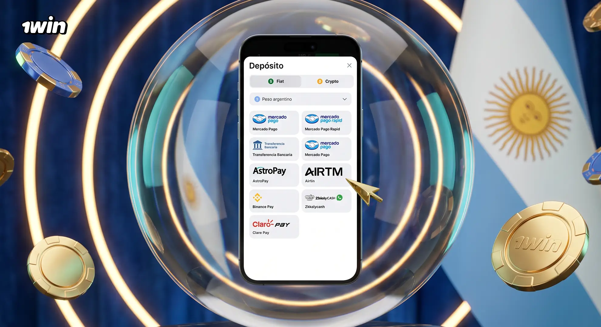 Pagos con criptomonedas en 1win